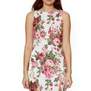 Betsey Johnson Floral Print Boatneck Midi Dress